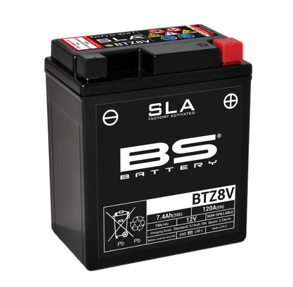 BS BatteryAküBs-Battery BTZ8V (SLA) Motosiklet Aküsü